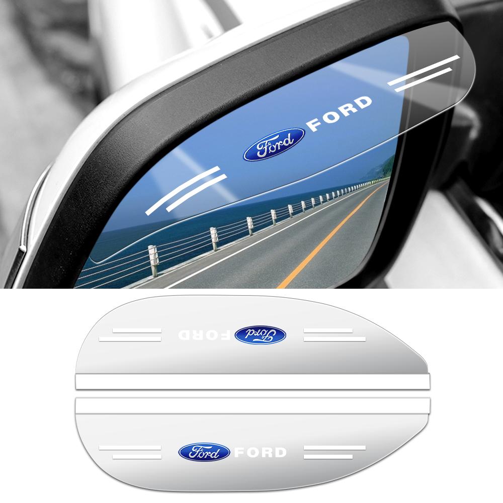 IARW2 2Pcs Car Rear View Mirror Sticker Rain Shield Shade Cover Decoration For Ford Focus ST Ranger Mondeo Kuga Ecosport Fiesta Fusion