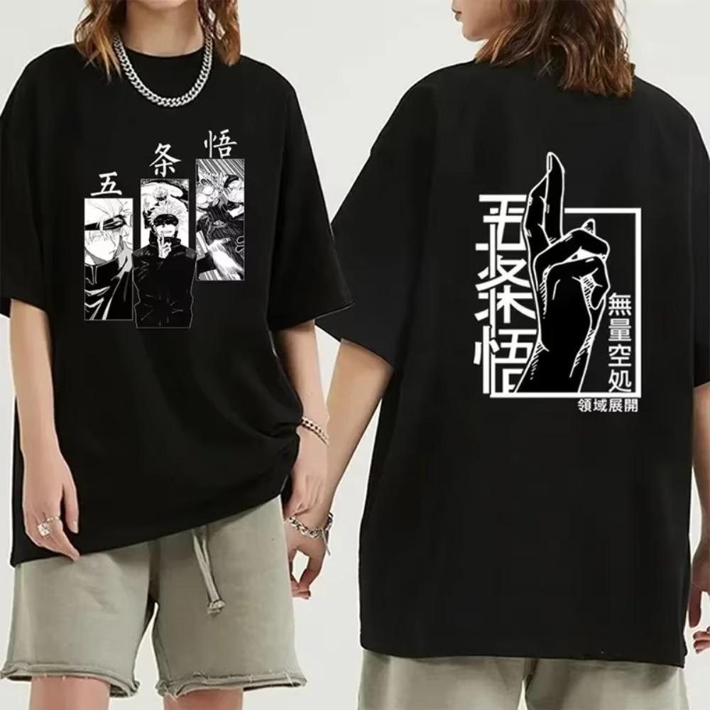 Funny Satoru Gojo Jujutsu Kaisen Tshirt Summer Men Oversized Short Sleeve Casual T Shirt Soft Harajuku Redtube