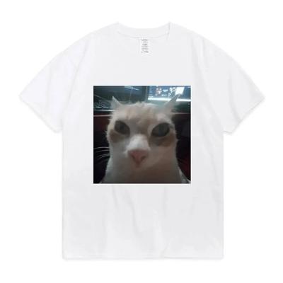 Летняя футболка унисекс El Gato Meme Sad Crying Cat Munchkin Футболки с принтом Y2k Топ Женская хлопковая футболка Унисекс Oversize уличная одежда