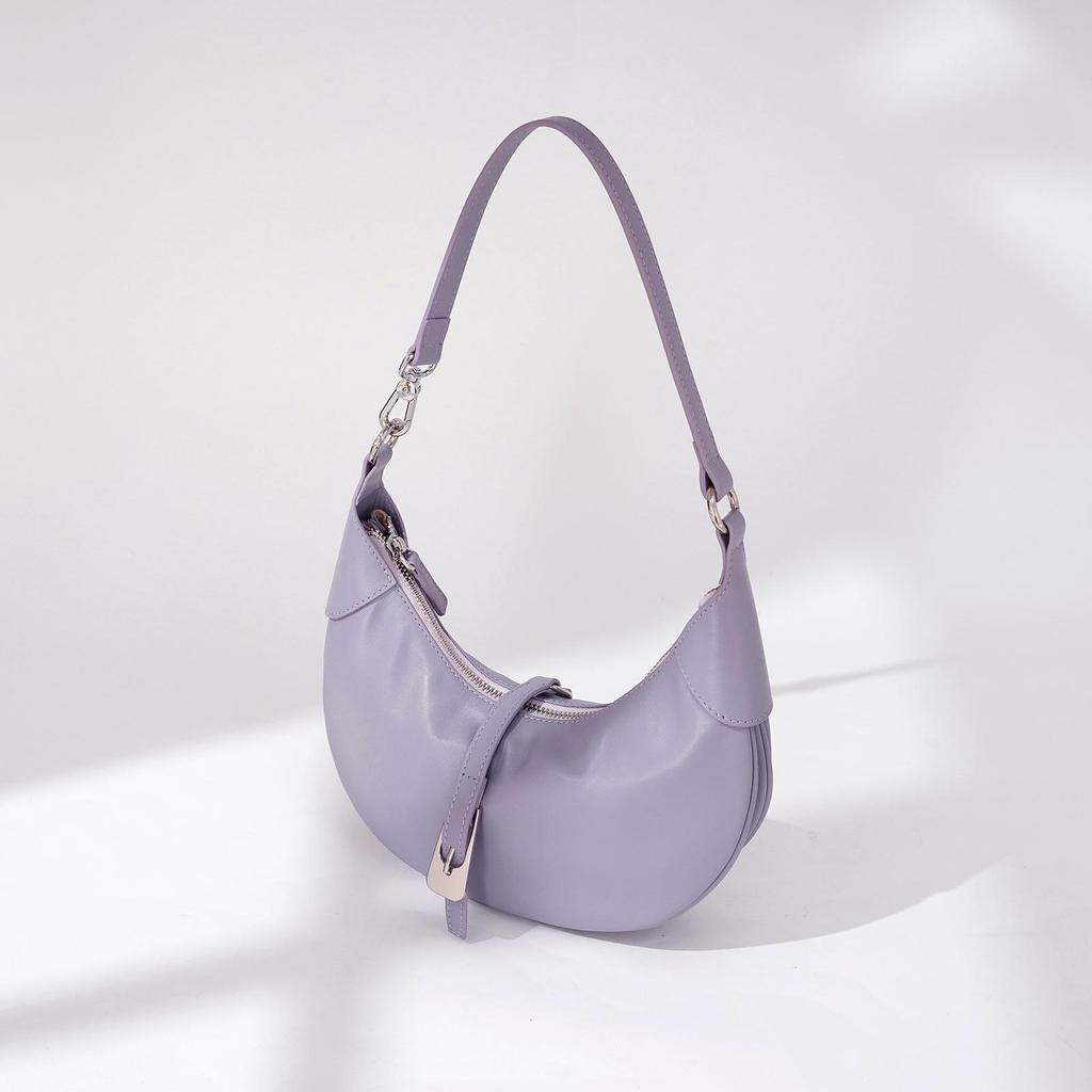 2025 Сумка через плечо из натуральной кожи Crescent: Универсальный дизайн, высококачественная коровья кожа, нишевый и простой.