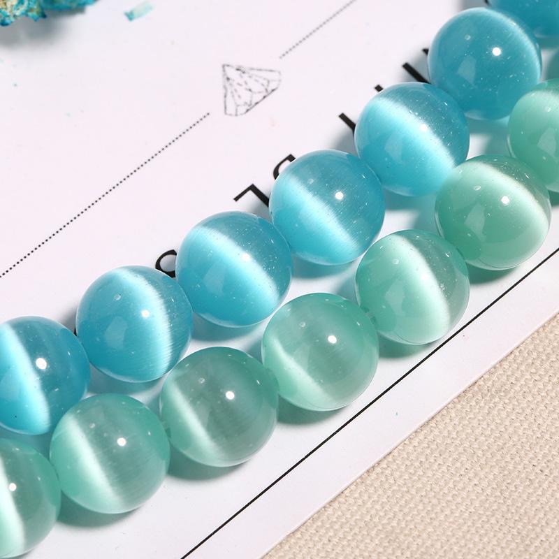 Креативные свободные бусины, подвеска для изготовления ювелирных изделий, сделай сам, для ожерелья, браслета, круглые 100-50 шт. 4-8 мм, натуральный кошачий глаз опал