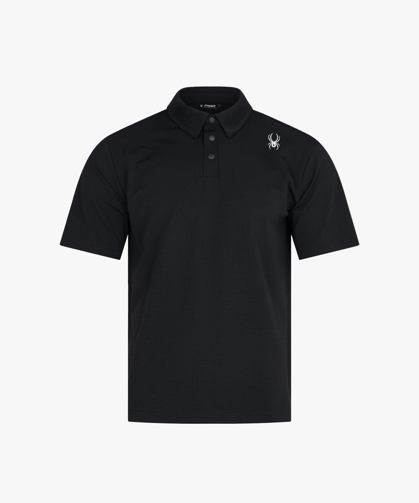 SPYDER Men'S Pro Web Cool Airy Seersker Collared Short Sleeve T-Shirt Splmcnts303Mblk