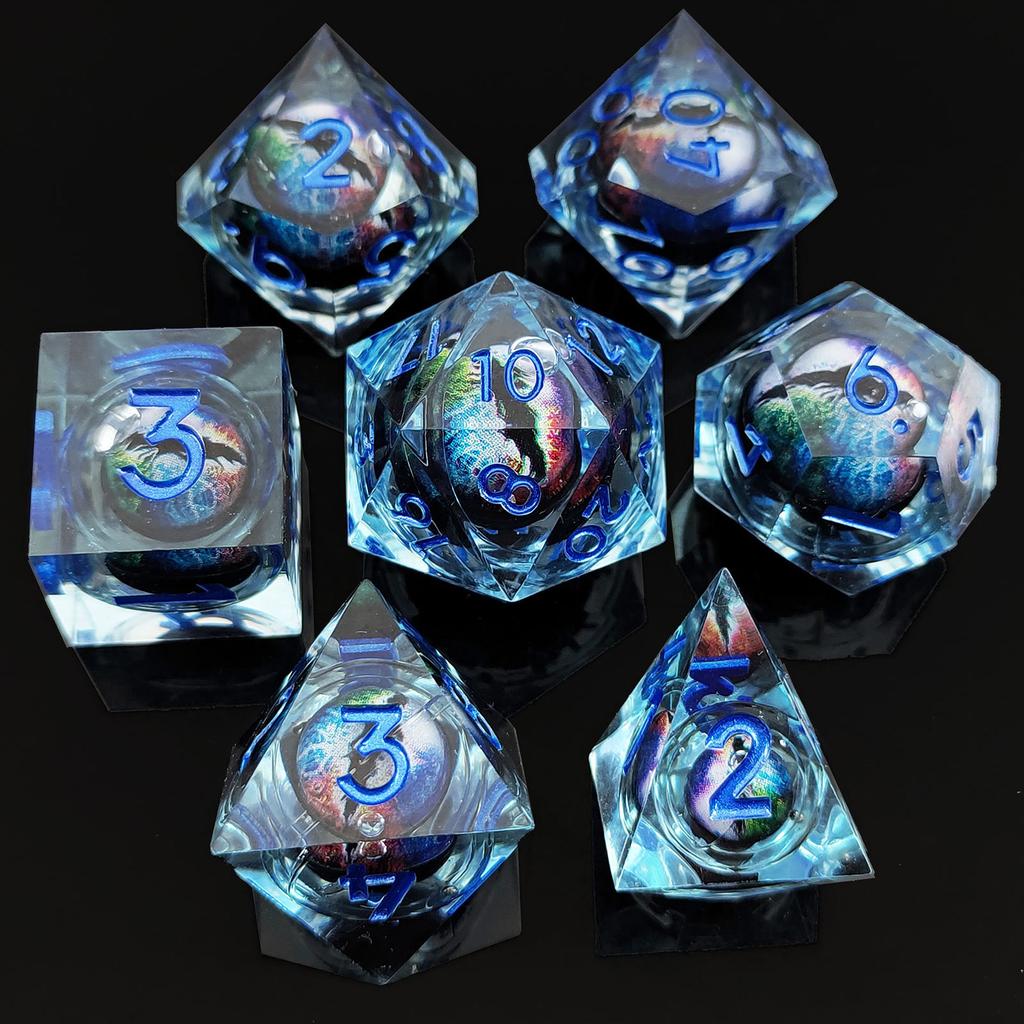 7 шт./компл. DND D20 Liquid Core Flow Eye Dice наборы для COC Dungeon and Dragon Pathfinder RPG ролевые игры вечеринки игрушки аксессуары