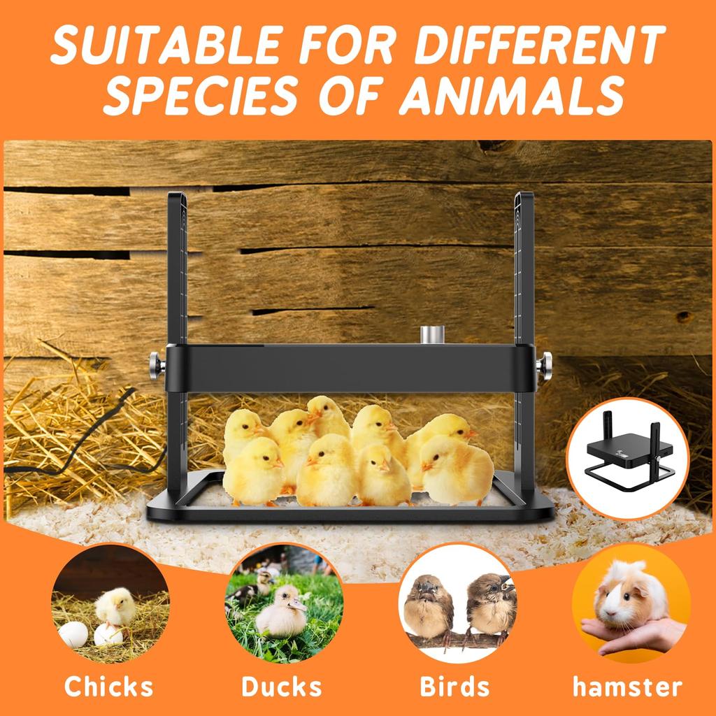 Chicken Brooder Heater,Chick Warmer with Adjustable Temperature,Height and Angle,Brooder Heater Plate