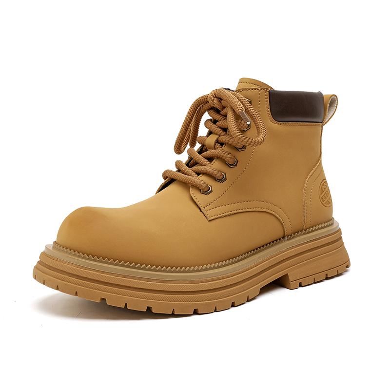 Модные новые винтажные рабочие ботинки для мужчин, высокие мужские кожаные ботинки в британском стиле, весна-осень, теплые новые дизайнерские туфли на платформе для мужчин