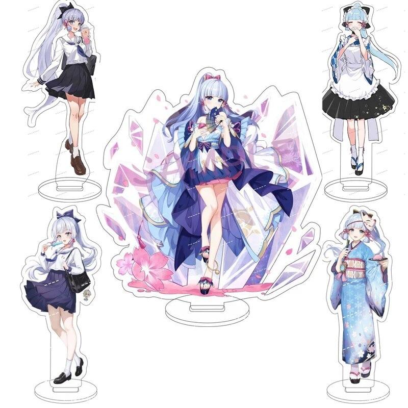 Anime Game Genshin Impact Kamisato Ayaka Acrylic Action Figure Stand Model Toy Desk Decor Prop Gifts Fans Collection Prop