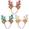 Adorable Christmas Reindeer Antler Headband In Red Green And Gold Color