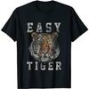 Kiristyle Easy Tiger Потертая Повседневно-Шикарная Графическая Футболка для Женщин Унисекс Мужчины Женщины