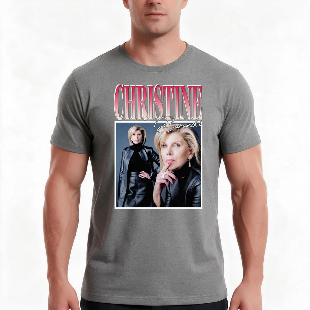 Christine Baranski Tshirt Summer Casual Cotton Tee Oversized Streetwear Tops Vintage Graphic Print Loose Fit Short Sleeve