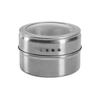 Magnetic Spice Tins Stainless Steel Spice Container Seasoning Jar Spice Jars Storage Box with Transparent Lid for Storing Herbs