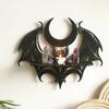Halloween Black Wooden Wall Shelf Gothic Bat Moon Hollow Pattern Floating Shelf Crystal Holder Goth Home Decor Witch Room Decor