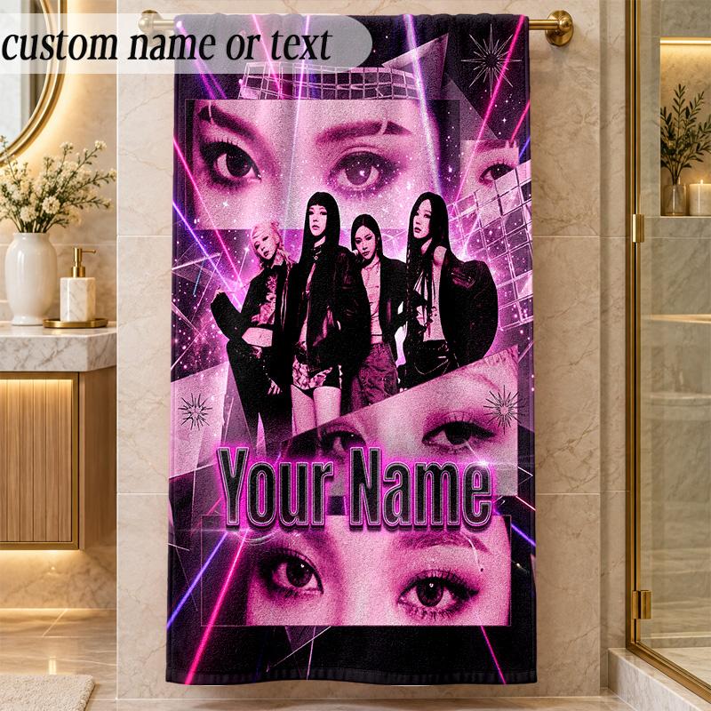 Beach Towelaespa Custom Name Text Personalized Soft Towel for Beach Pool Indoor Home Decor Gift