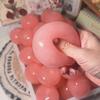 ASMR Peach Slushy Desk Fidget Toy Translucent Pink Squeeze Stress Ball for Anxiety ADHD Office Decompression Gift