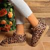 2024 Fashion Women's Shoes Slip On Women's Boots Hot Sale Leopard Print Daily Boots Women Winter Plus Velvet Snow Boots Zapatos