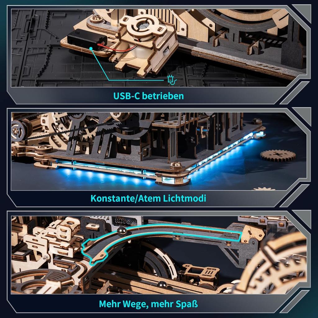 Robotime Rokr Marble Track Connecting Component Kit for Marble Night City and Marble Spaceport Marble Run Link Pack for Adult