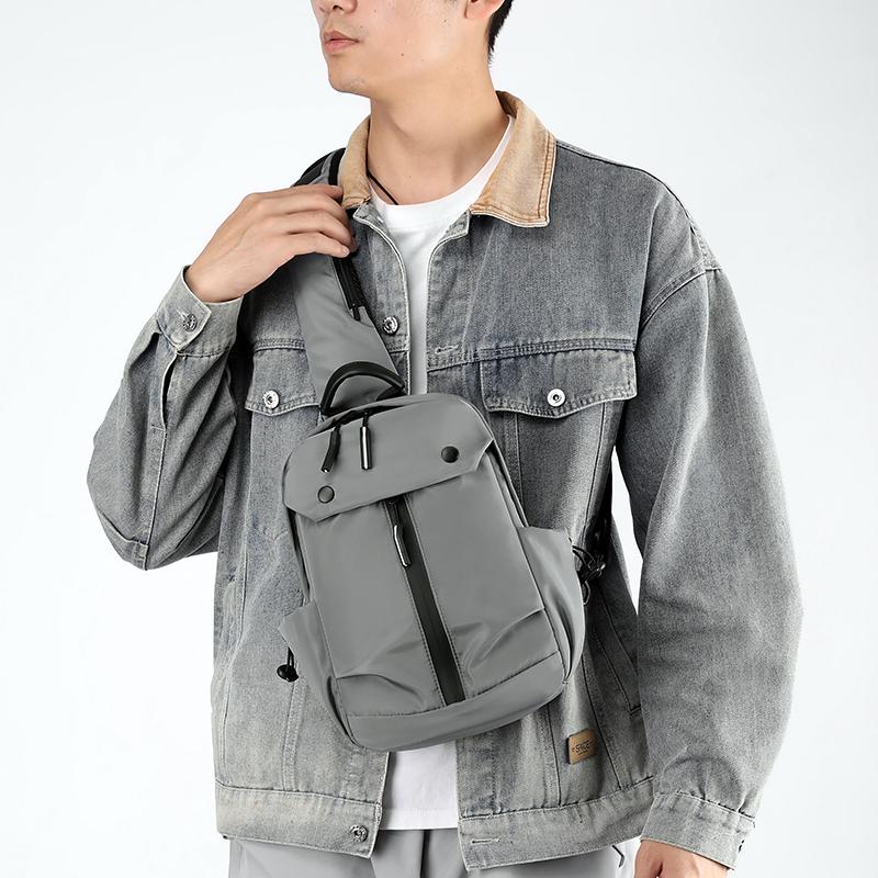 Мужская сумка через плечо, спортивная сумка, большая вместительная сумка для мобильного телефона, однотонная многофункциональная нагрудная сумка