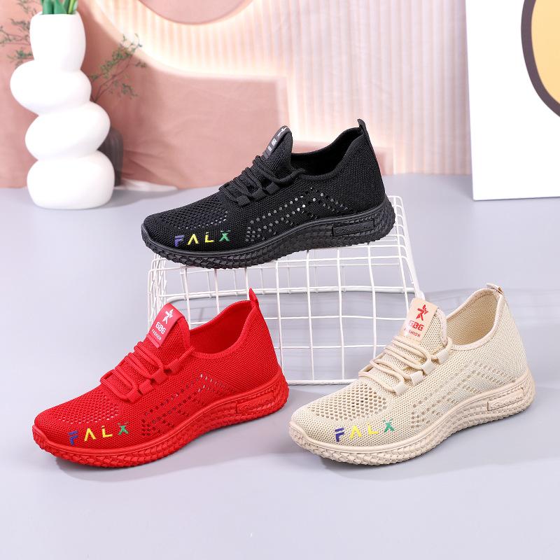 2023 новые летние сетчатые туфли для мам, тканые кроссовки, повседневные кроссовки для женщин