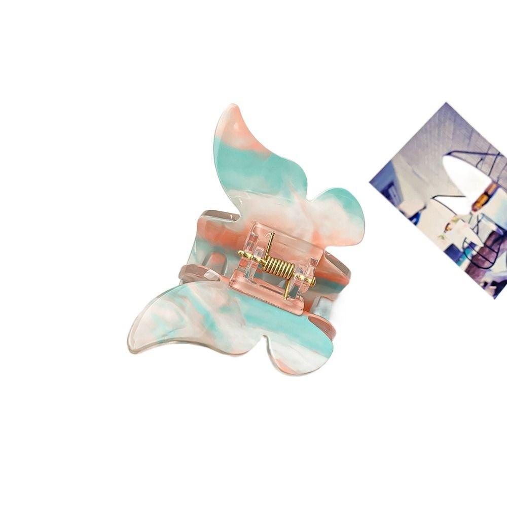 Красочные ретро заколки для волос в виде краба, акриловые милые заколки в виде акулы, элегантные заколки-бабочки, ежедневные