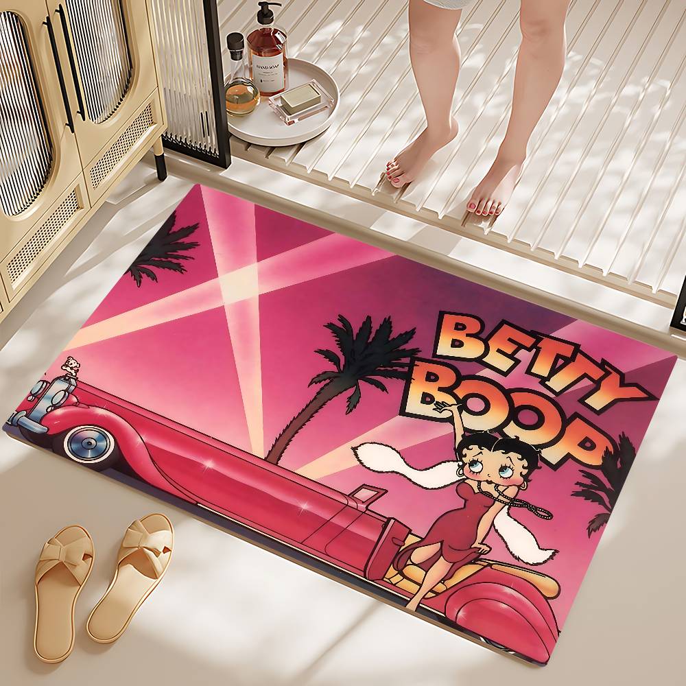 Cute B-Betty Boop Bathroom Mat Retro Multiple Choice Living Room Kitchen Rug Non-Slip Bedside Mats