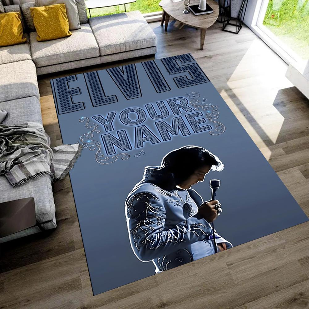 Elvis Presley Personalized Name Floor Rug Office Rug Perfect for Study room Entryway Foyer Balcony Antislip Carpet Anime Office Decor