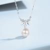 Bow Pearl Necklace Pendant, Summer Niche Design Collarbone Chain Necklace Jewelry for Girlfriend Qixi Festival Gift