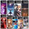 Чехлы для Samsung Galaxy Z Flip 4 5 6 7 3 Z Flip7 Flip6 Flip4 Flip5 Flip3 5G с рисунком из аниме Sword Art Online SAO, Жесткие противоударные Fundas C