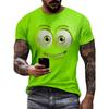 Men's Eye Pattern 3D Printed T-shirt Casual Short-sleeved Round Neck T-shirt Men's Summer Outdoor Clothing