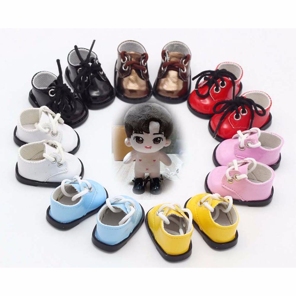 1 Pair 5.5*2.8cm ob11 Doll Sandals Handmade OB11 Leather Shoes 12 BJD Doll PU Shoes 14 Inch Doll