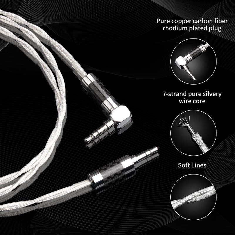 YYAUDIO HIFI Sterling Silver 3.5mm AUX Audio Cable is Suitable for Mobile Phones Desktop Computers Car Stereo MP3Good product