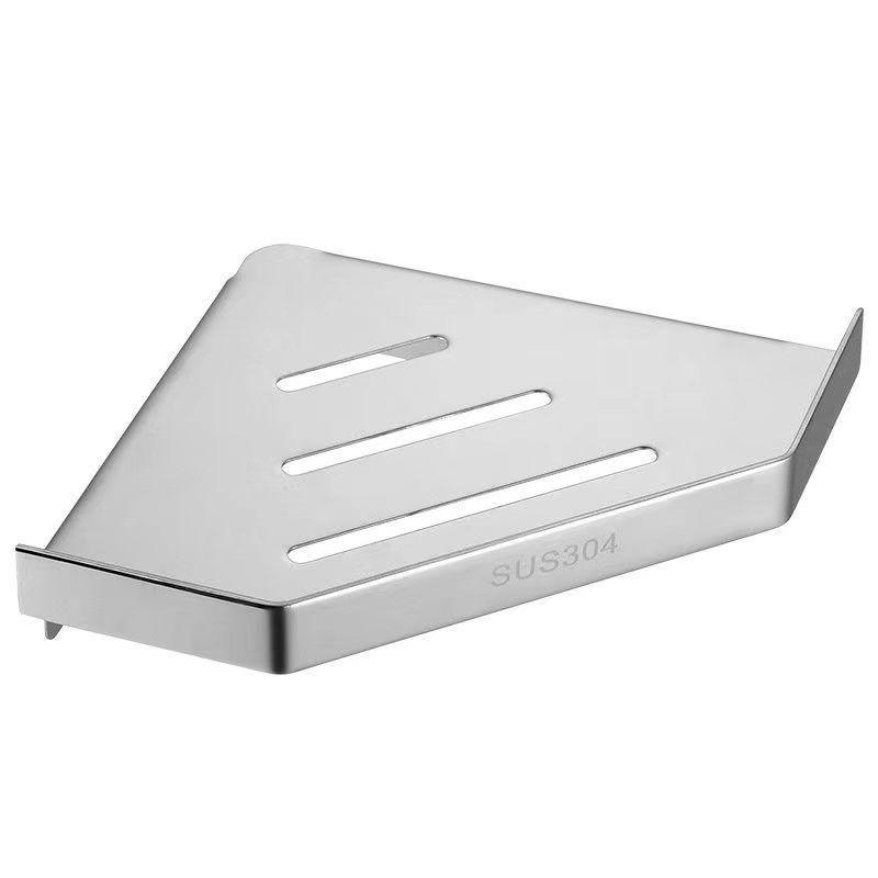 Угловая полка из нержавеющей стали 304 без сверления для настенного хранения в ванной комнате и отеле