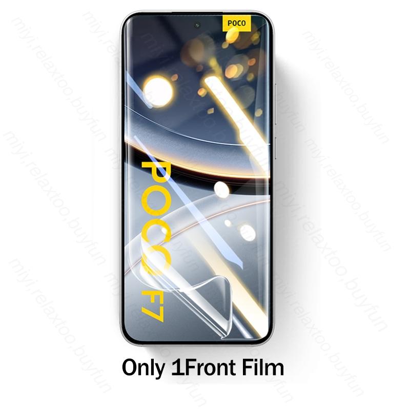6 в 1 999D Гидрогелевая пленка для Xiaomi Poco F7 5G Изогнутые защитные стекла на PocoF7 Poko Little F7 F 7 Ultra Pro 7F Стекло для камеры