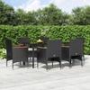 3156633 vidaXL Garden Dining Furniture with Cushions 7 Pcs Black