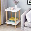 Double-Layer Side Table, Modern Small Tea Table for Living Room or Bedroom