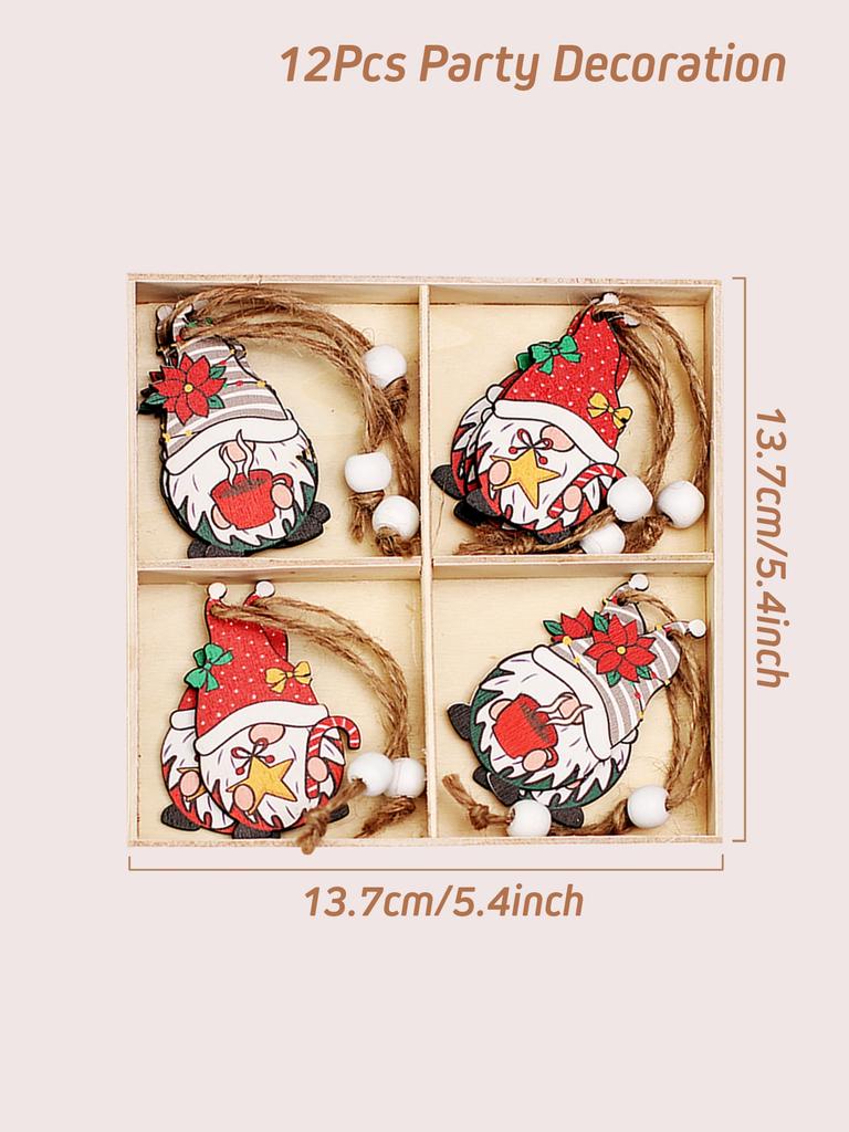 Рождественская деревянная подвеска Navidad Natal Noel Елка Безликая кукла Подвесное украшение Рождественское украшение для дома 2025 Новый год 2025