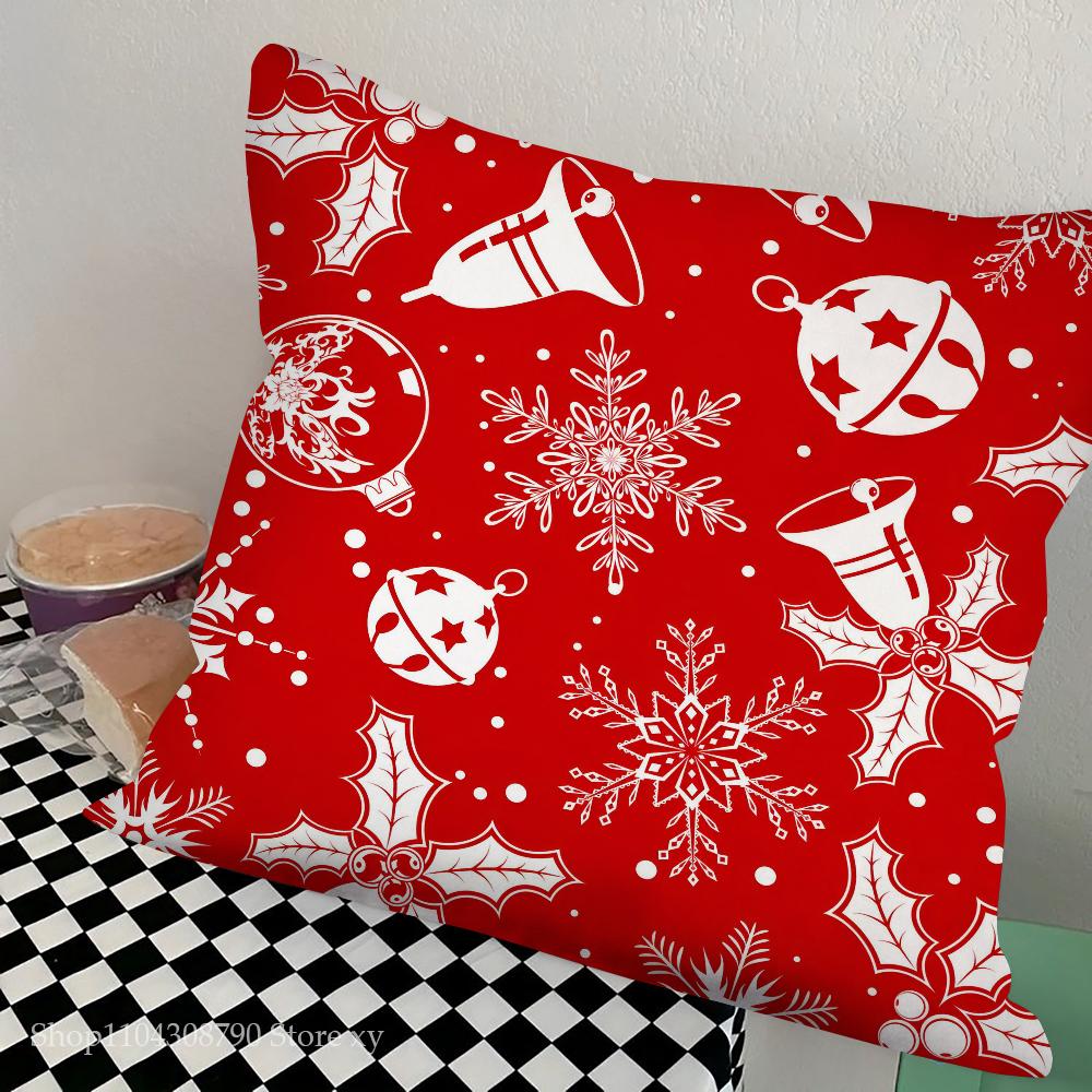 Красная Рождественская Наволочка Модная Квадратная Наволочка Спальня Диван Комната Ins Декор Подушка для Отдыха Чехол 40x40