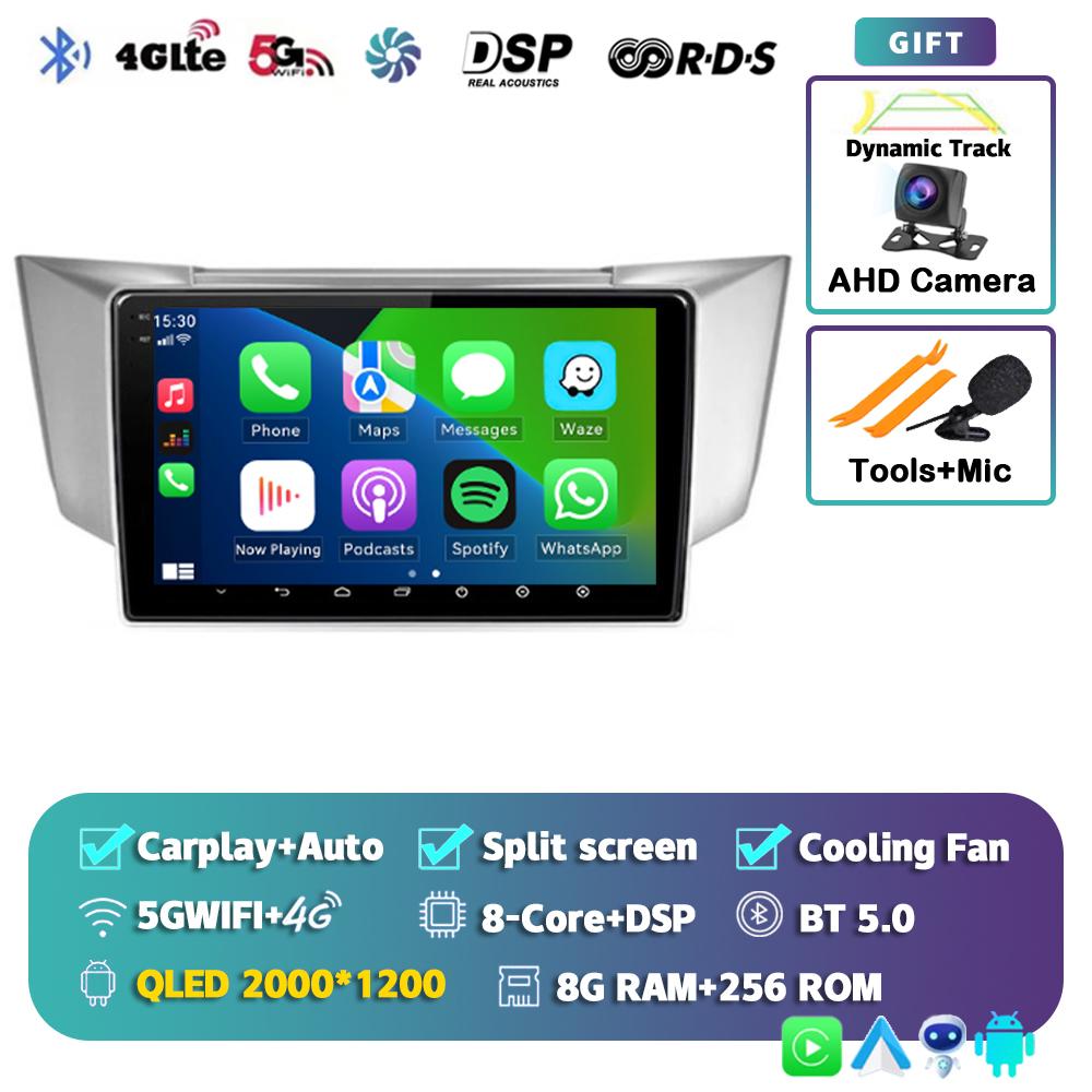 Android 14 Carplay Auto Car Radio For Lexus RX300 RX330 RX350 RX400H 2003-2014 Multimedia Video Player GPS Navigation Stereo DSP