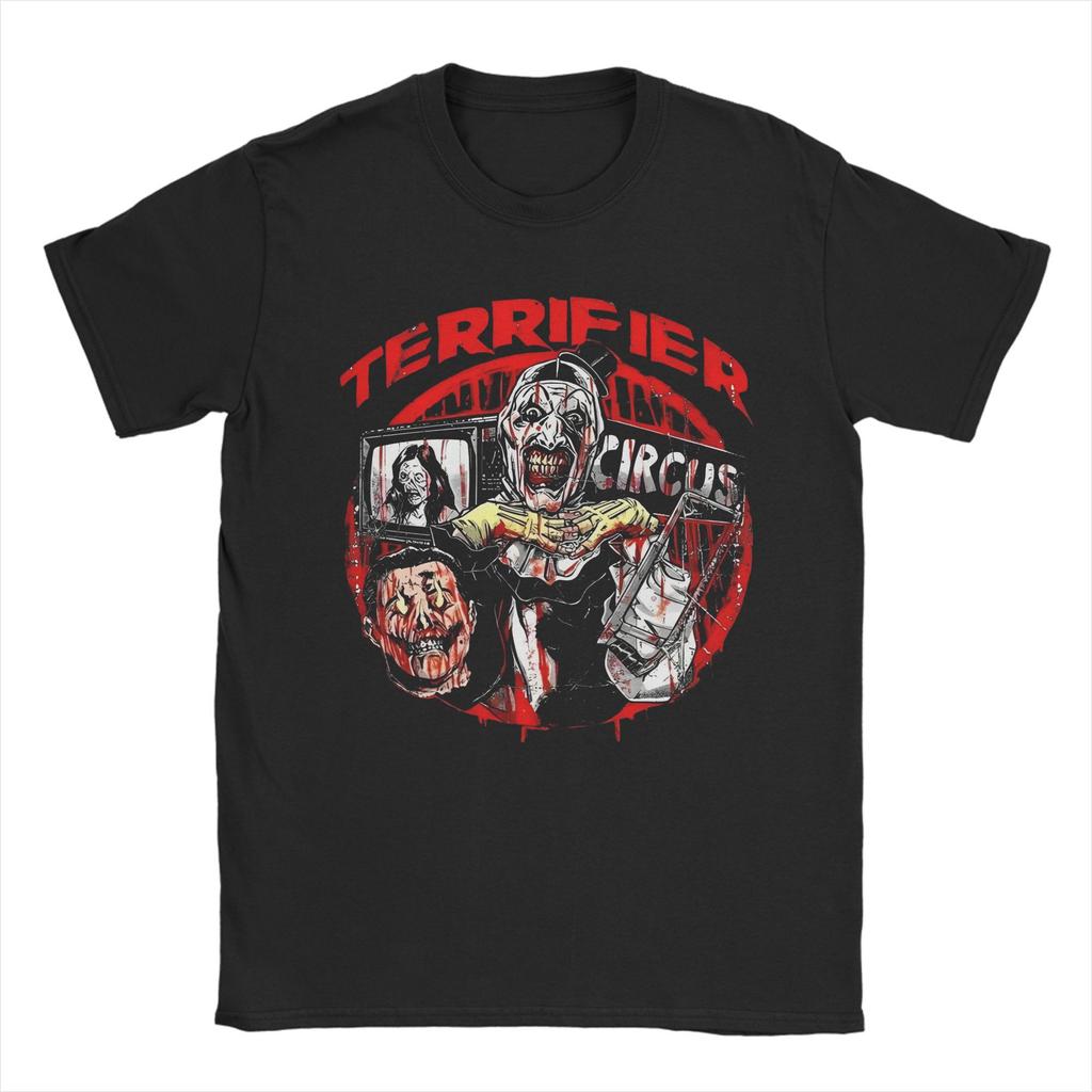 Men's Terrifier Mister Nice Clown T Shirt Horror Movie 100% Cotton Clothing Vintage Short Sleeve Crew Neck Tees Printed T-Shirt