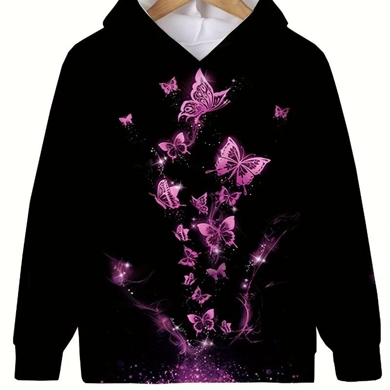 Hoodies Butterfly Outerwear Kids Clothes Girl Boys Sweaters Outdoor Clothes for Children Fashion Clothes Child Girl Sweatshirts