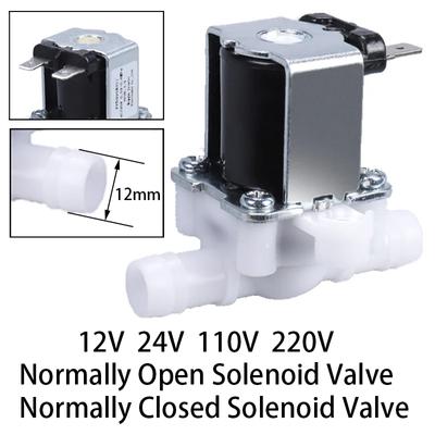 DC 12V 220V Пластиковый электрический электромагнитный клапан нормально закрытый электромагнитный клапан давления впускной клапан впускной переключатель потока