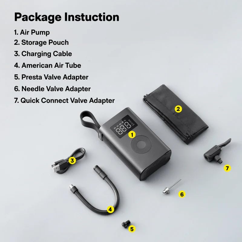 HOTO ADV Электрический Воздушный USB Большой Максимальное Давление 150 Цифровой Светодиодный Фонарь Насос, Перезаряжаемый, Type-C, Мощный, Портативный, Емкость, psi, Дисплей,