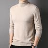 Men's Turtleneck Solid Color Sweater Knitwear Middle-aged Fashion Warm Inside Sweater Base Clothing Trend New Autumn and Winter