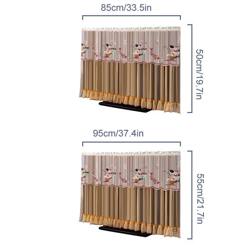 1 шт. Собака Утка Медведь Ультратонкий Телевизор ЖК Защитник 32/37-40 Дюймов Вышитое Кружево Мультяшное Животное Пылезащитный Чехол Защитный Чехол
