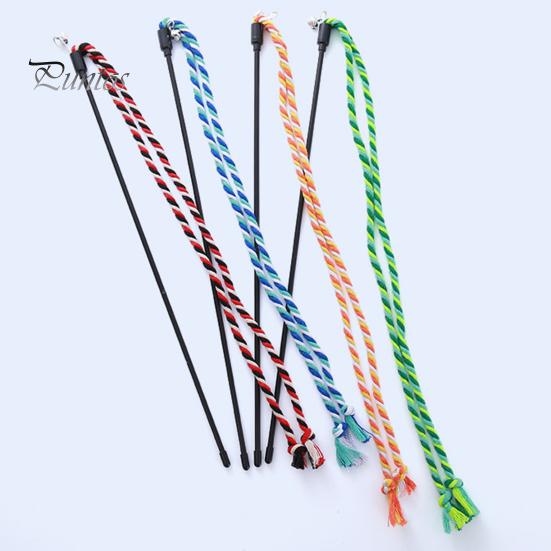 Игрушка-палочка для дразнения кошек, устойчивая к укусам, с колокольчиком. Котенок играет в интерактивные игрушки-дразнилки, плетеные вручную из хлопковой веревки, аксессуары для домашних животных.