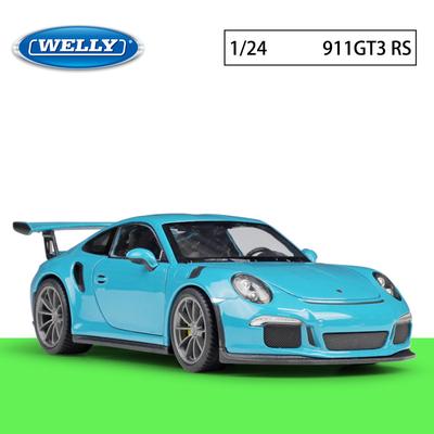 1/24 WELLY Porsche 911 GT3 RS, модель спортивного автомобиля из сплава, литая под давлением металлическая игрушка, модель гоночного автомобиля, коллекция высокой имитации, подарок для детей