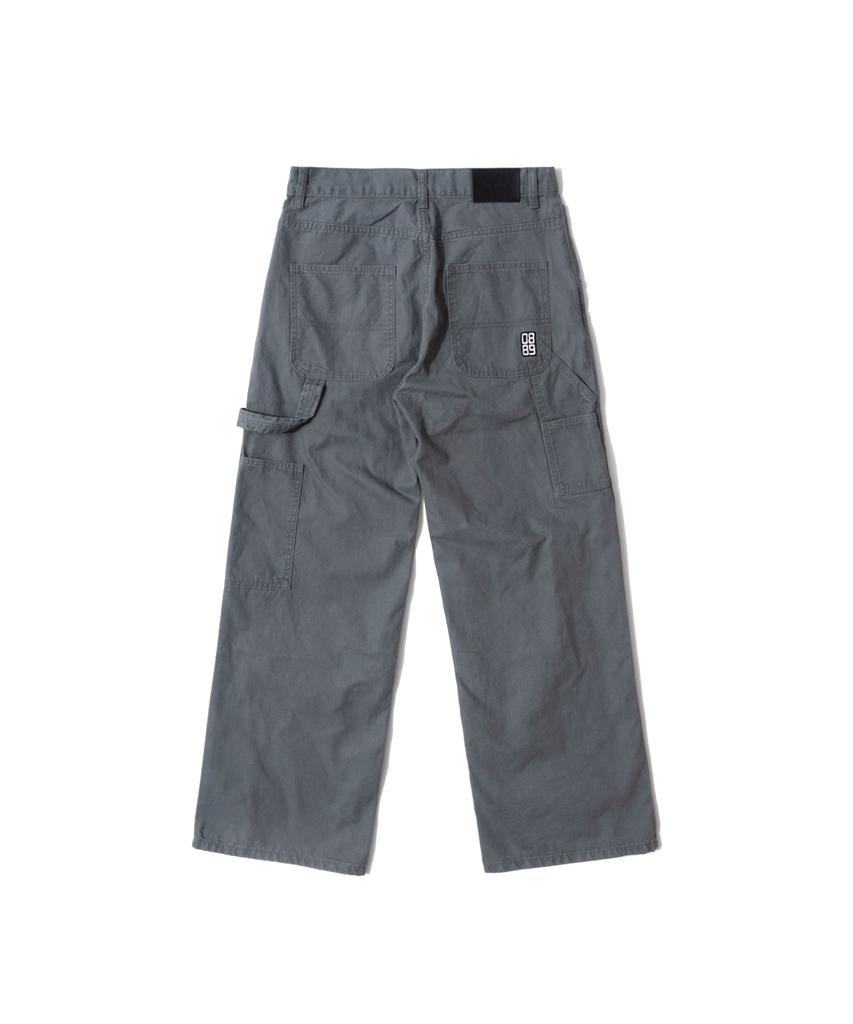 QT8 GARMENTS Lb Washed Oxford Carpenter Pants (Grey)