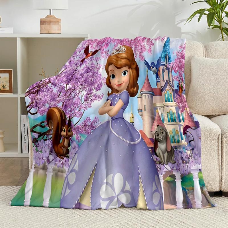 1PC Princess Sofia Flannel Blanket Gift, Suitable for Both Men And Women, Soft Ideal for Beds And Sofa, Birthday Or Christmas Gift