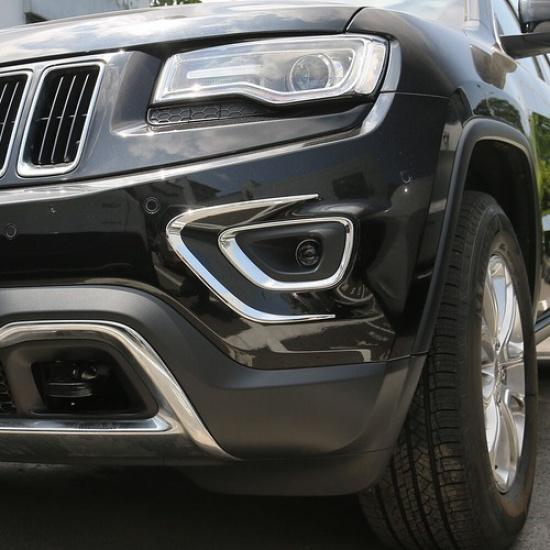 2 шт. Хромированная накладка на переднюю противотуманную фару для Jeep Grand Cherokee 2014-16