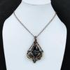 Подвеска из яшмы Пикассо, обернутая медной проволокой, подвеска из драгоценного камня, ювелирное изделие из медной проволоки, кулон ручной работы из яшмы Пикассо, ювелирное изделие в подарок для него