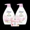 Dove Молочко для душа «Цвет сакуры» и Скраб «Гранат» в наборе
