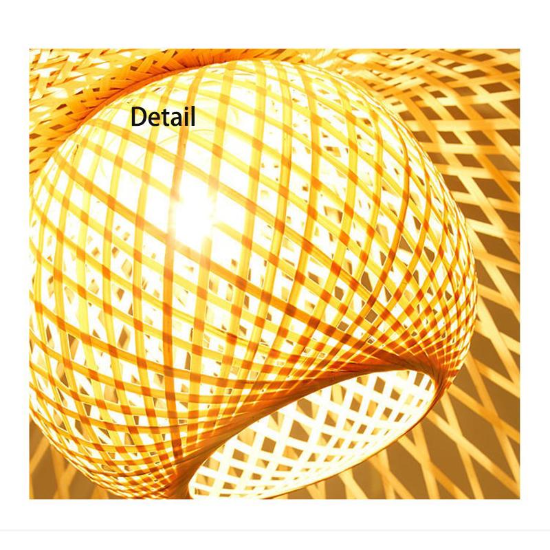 Люстра ручной вязки из бамбука, потолочная, художественная, для ресторана, креативная, для внутреннего потолка, подвесная лампа E27, светильники для домашнего декора